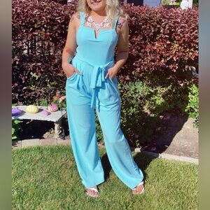 Aqua blue jumpsuit